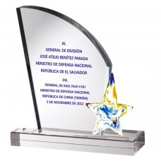 WS-01119星星琉璃水晶造型水晶琉璃獎牌